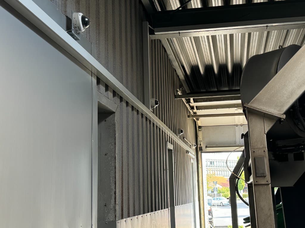 Multiple cameras installed along car wash hall